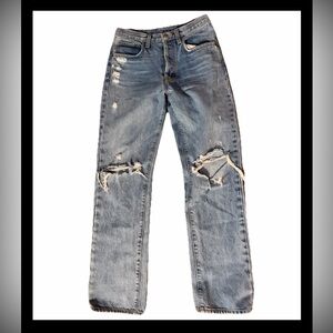 CARMAR DENIM Women's Blue Ripped & Distressed Straight-Leg Jeans SZ 27
US size 4